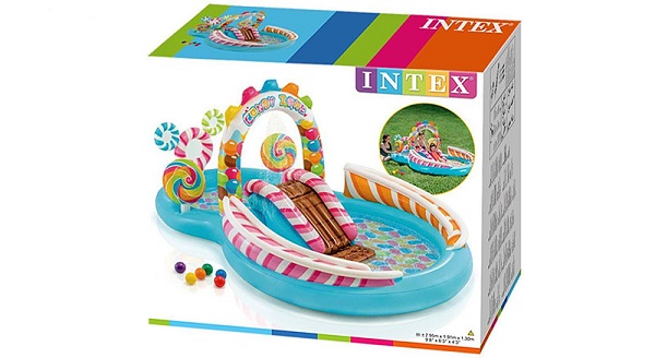 استخر بادی پارک آبی  طرح آب نبات cm 130*191*295 کد 57149 - Intex