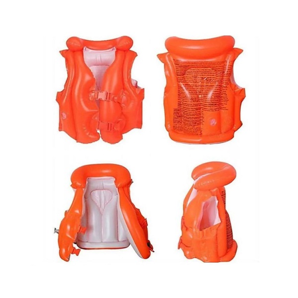 جلیقه بادی شنا رنگ نارنجی کد 58671 - Intex